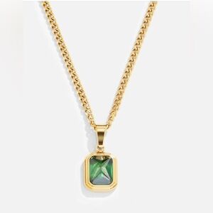 Monet Green Crystal Pendant Necklace